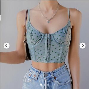 Urban Outfitters Women's Green and Blue Corset size small